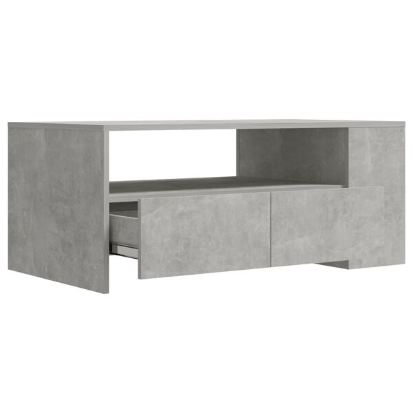 vidaXL Table basse gris b&eacute;ton 102x55x42 cm bois d'ing&eacute;nierie