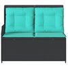 vidaXL Banc de jardin avec coussin Noir Poly rotin