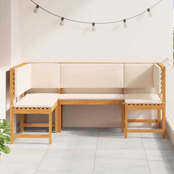 vidaXL Ensemble de banc de jardin 3 pcs Marron Bois d'Acacia Massif