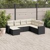 vidaXL Salon de jardin 7 pcs avec coussins noir r&eacute;sine tress&eacute;e