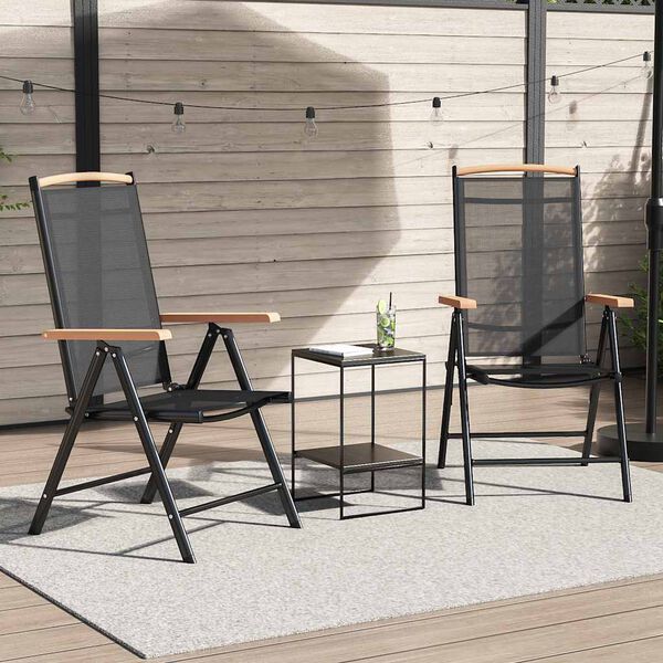 vidaXL Chaises de jardin pliables lot de 2 aluminium et textilène noir