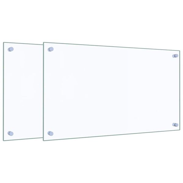 vidaXL Dosserets de cuisine 2 pcs transparent 70x40 cm verre tremp&eacute;