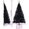 vidaXL Demi sapin de No&euml;l artificiel avec support Noir 180 cm PVC