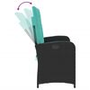 vidaXL Banc inclinable de jardin avec coussins noir r&eacute;sine tress&eacute;e
