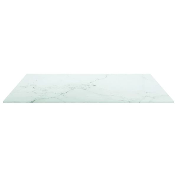 vidaXL Dessus de table blanc 60x60 cm 6 mm verre tremp&eacute; design marbre