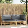 vidaXL Salon de jardin 2 pcs avec coussins gris foncé Bambou