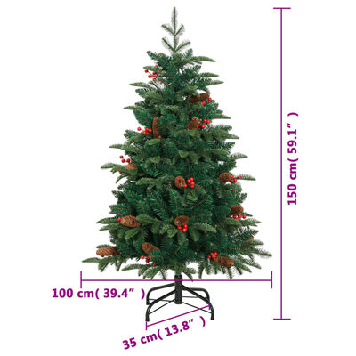 vidaXL Sapin de Noël artificiel articulé 150 LED 150 cm