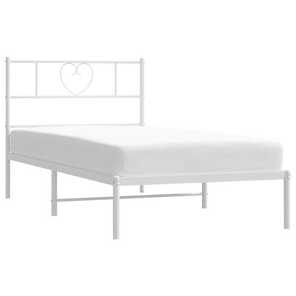 vidaXL Cadre de lit métal sans matelas et tête de lit blanc 100x200 cm