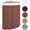vidaXL Panier &agrave; linge d'angle Bambou Marron 60 L