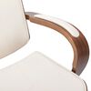 vidaXL Chaise de bureau avec appuie-t&ecirc;te Cr&egrave;me Similicuir et bois