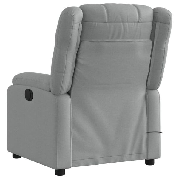 vidaXL Fauteuil inclinable de massage &eacute;lectrique gris clair tissu