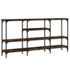 vidaXL Table console ch&ecirc;ne fum&eacute; 160x29x80 cm bois d'ing&eacute;nierie