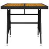 vidaXL Table de jardin Noir 70x70x72 cm R&eacute;sine tress&eacute;e et acacia