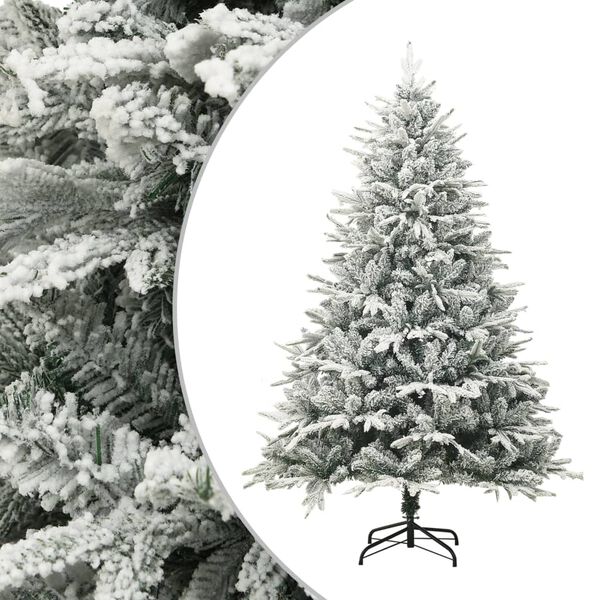 vidaXL Sapin de Noël artificiel à flocons de neige Vert 210 cm PVC/PE