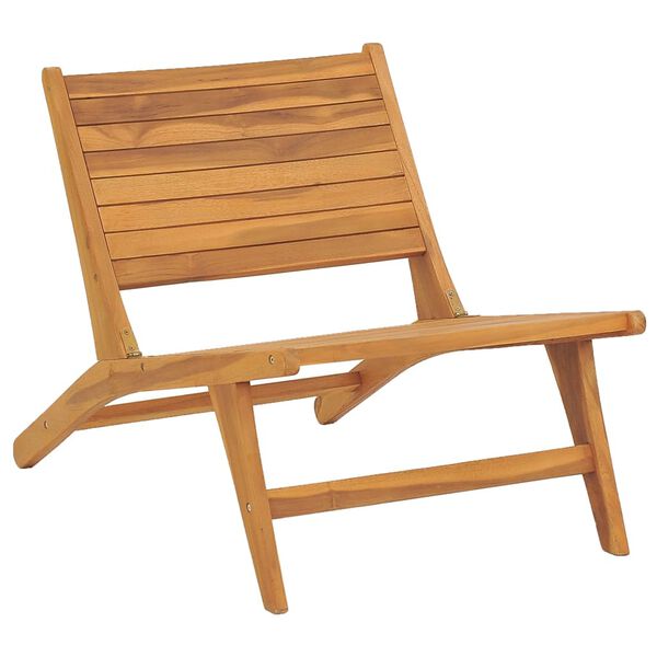 vidaXL Chaise de jardin avec repose-pied Bois de teck solide