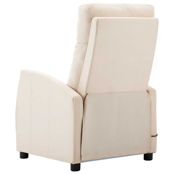 vidaXL Fauteuil électrique de massage crème tissu