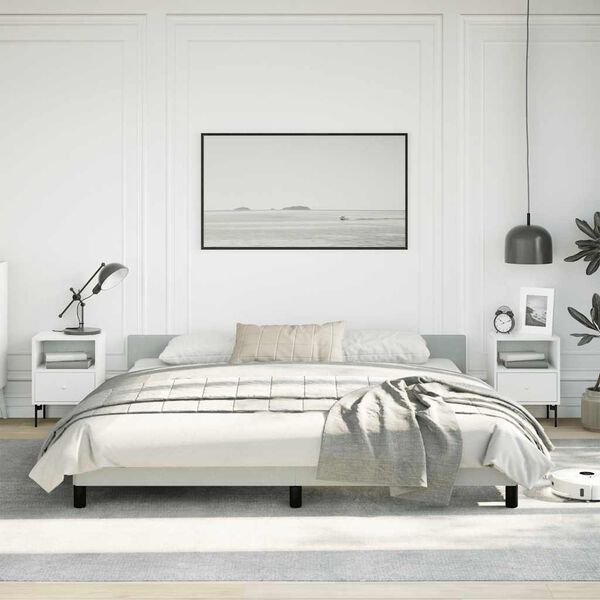 vidaXL Cadre de lit sans matelas gris clair king velours