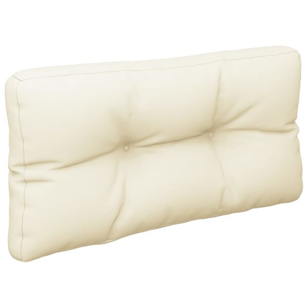 vidaXL Coussin de palette cr&egrave;me 80x40x12 cm tissu