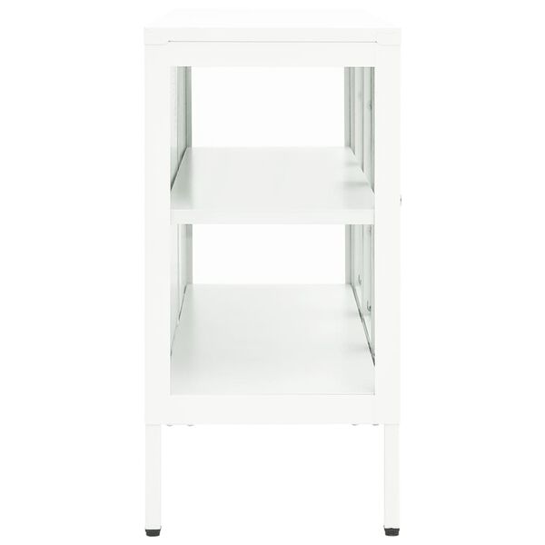 vidaXL Buffet Blanc 105x35x70 cm Acier et verre