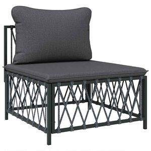 vidaXL Canap&eacute; central de jardin avec coussins anthracite tissu tiss&eacute;