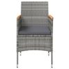 vidaXL Ensemble &agrave; manger de jardin et coussins 5pcs Gris/noir