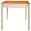 vidaXL Table de jardin beige 140x80x75 cm r&eacute;sine tress&eacute;e et acacia