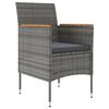 vidaXL Ensemble &agrave; manger de jardin et coussins 5pcs Gris/noir