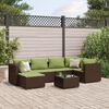 vidaXL Salon de jardin avec coussins 7 pcs marron r&eacute;sine tress&eacute;e