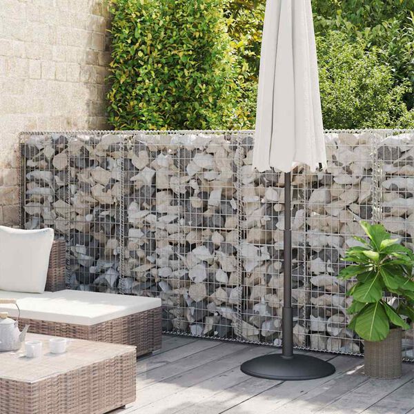 vidaXL Mur &agrave; gabion avec couvercles Acier galvanis&eacute; 600 x 50 x 150 cm