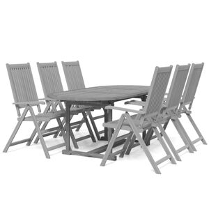 vidaXL Ensemble &agrave; manger de jardin 7 pcs Bois d'acacia solide