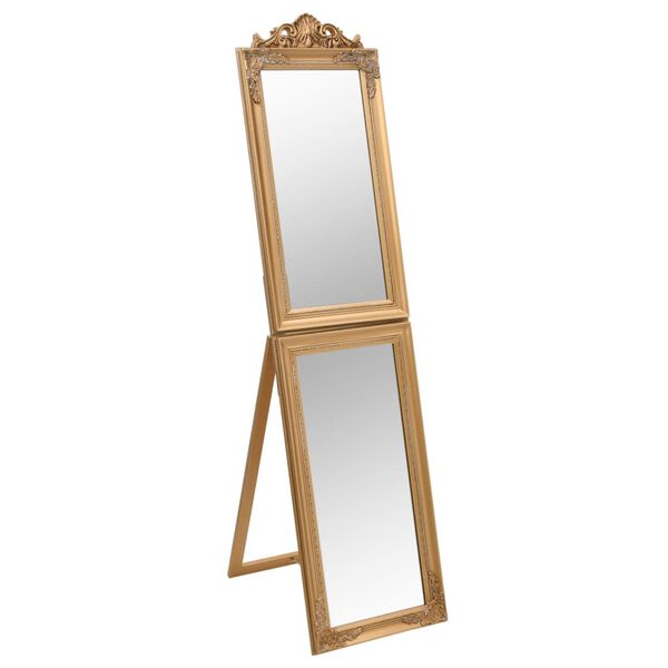 vidaXL Miroir sur pied Dor&eacute; 40x160 cm