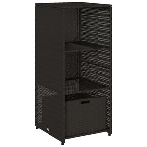 vidaXL Armoire de rangement de jardin noir 50x55x115 cm résine tressée