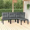 vidaXL Salon de jardin 4 pcs noir et gris r&eacute;sine tress&eacute;e