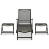 vidaXL Salon de jardin 3 pcs textilène et aluminium noir