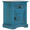 vidaXL Table de chevet Bois de manguier massif 40x30x50 cm Bleu