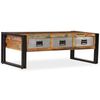 vidaXL Table basse avec 3 tiroirs Bois de r&eacute;cup&eacute;ration 100x50x35 cm