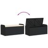 vidaXL Banc de rangement avec coussin noir 115x51x52 cm r&eacute;sine tress&eacute;e