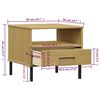 vidaXL Table de chevet avec pieds en métal Marron Bois pin massif OSLO