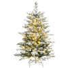 vidaXL Sapin de No&euml;l artificiel &agrave; charni&egrave;res 150 LED neige floqu&eacute;e