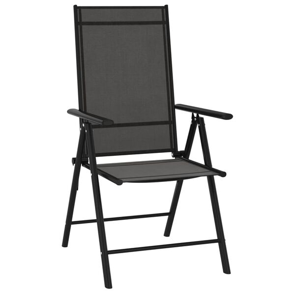 vidaXL Chaises de jardin pliables lot de 6 Textilène Noir