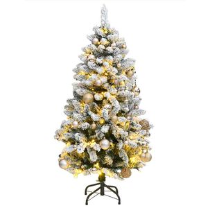 vidaXL Sapin de No&euml;l artificiel articul&eacute; 150 LED et boules 150 cm