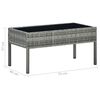 vidaXL Table de jardin Gris 75x40x37 cm R&eacute;sine tress&eacute;e