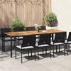 vidaXL Table de Jardin Noir 250 x 100 x 75 cm polyrotin