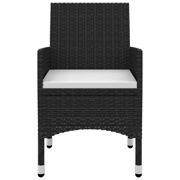 vidaXL Ensemble &agrave; manger de jardin coussins 3 pcs R&eacute;sine tress&eacute;e Verre