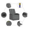vidaXL Fauteuil inclinable de massage électrique gris foncé tissu