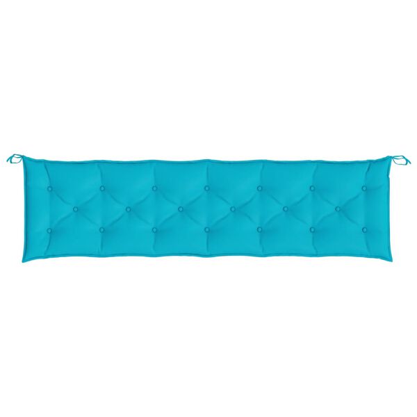 vidaXL Coussin de banc de jardin turquoise 200x50x7 cm tissu