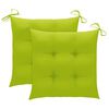 vidaXL Chaise &agrave; bascule avec coussin vert vif Bois de teck solide
