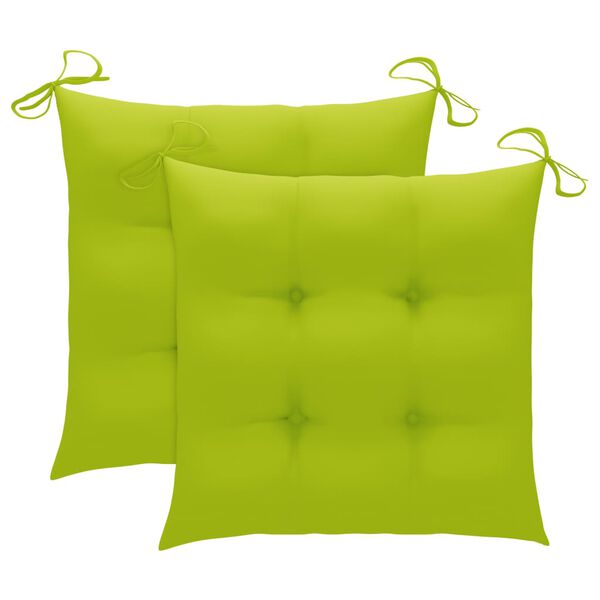 vidaXL Chaise &agrave; bascule avec coussin vert vif Bois de teck solide
