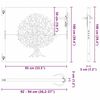 vidaXL Portail de jardin 85x100 cm acier corten conception de l'arbre