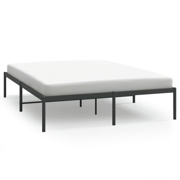 vidaXL Cadre de lit m&eacute;tal sans matelas noir 150x200 cm